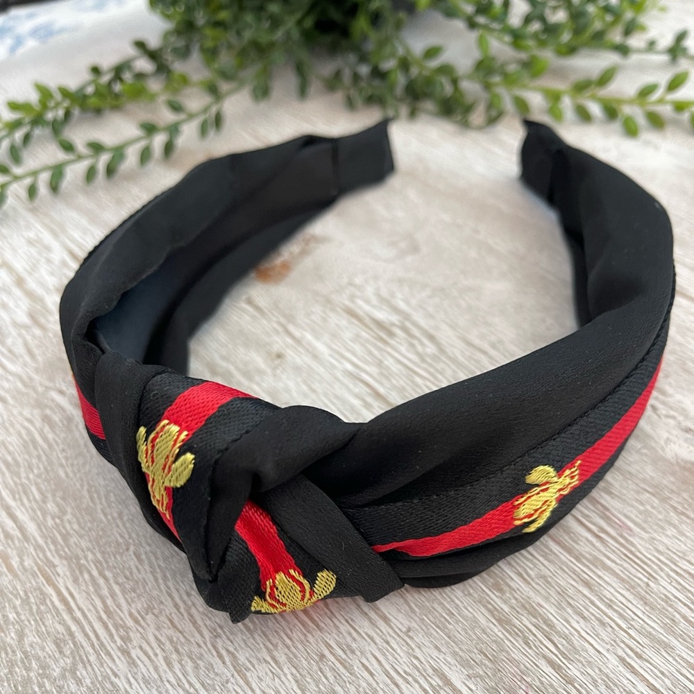 Black Knotted Bee Headband